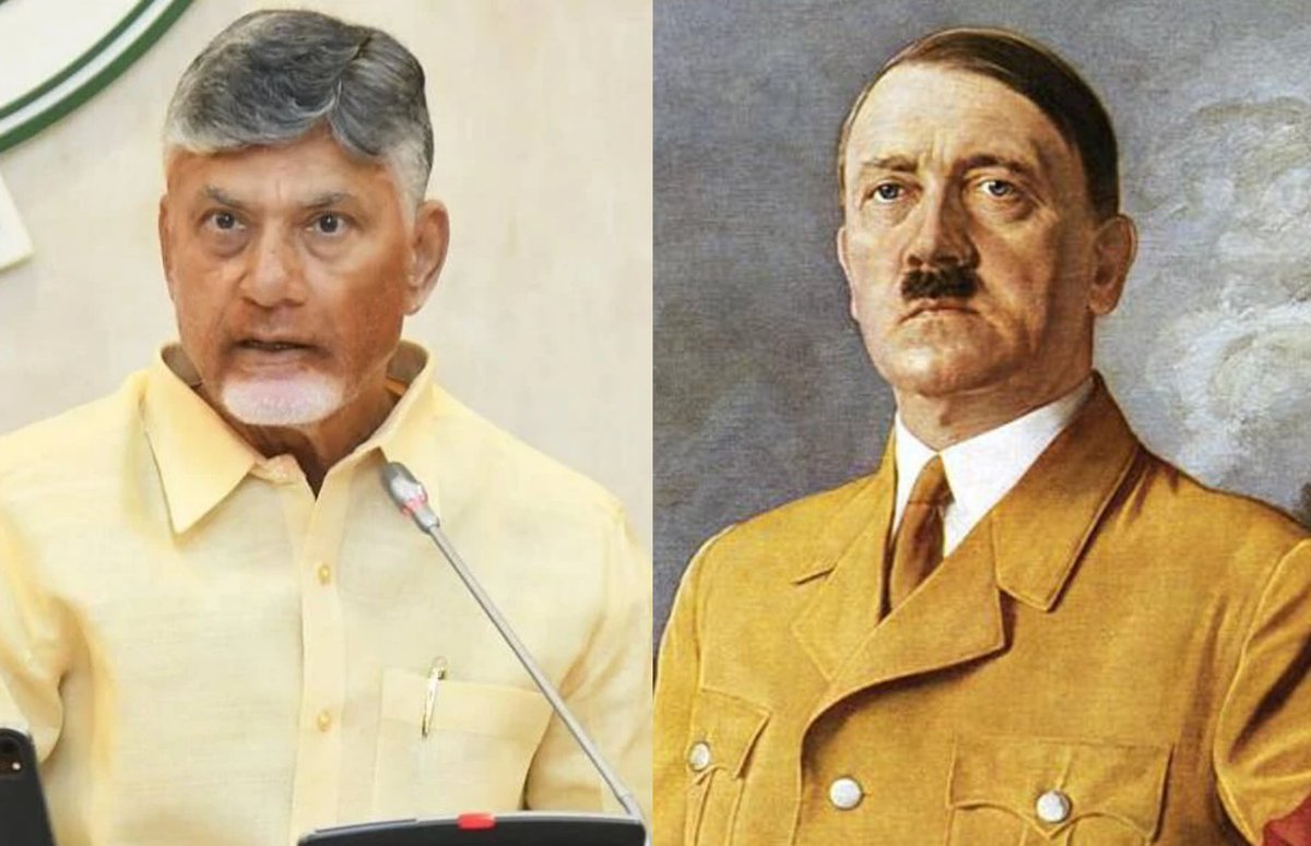 AndhraPunch's tweet photo. ఈ 420 రోజున
ప్రపంచ నియంత విద్వంస కారుడు అయిన హిట్లర్ గారికి ఆయనకు ఏమాత్రం తగ్గని చంద్రబాబు గారికి హృదయపూర్వక జన్మదిన శుభాకాంక్షలు
#EndOfTDP #yellowpaybatch #CBNFailedCM https://t.co/o0ZD5Gi3qj