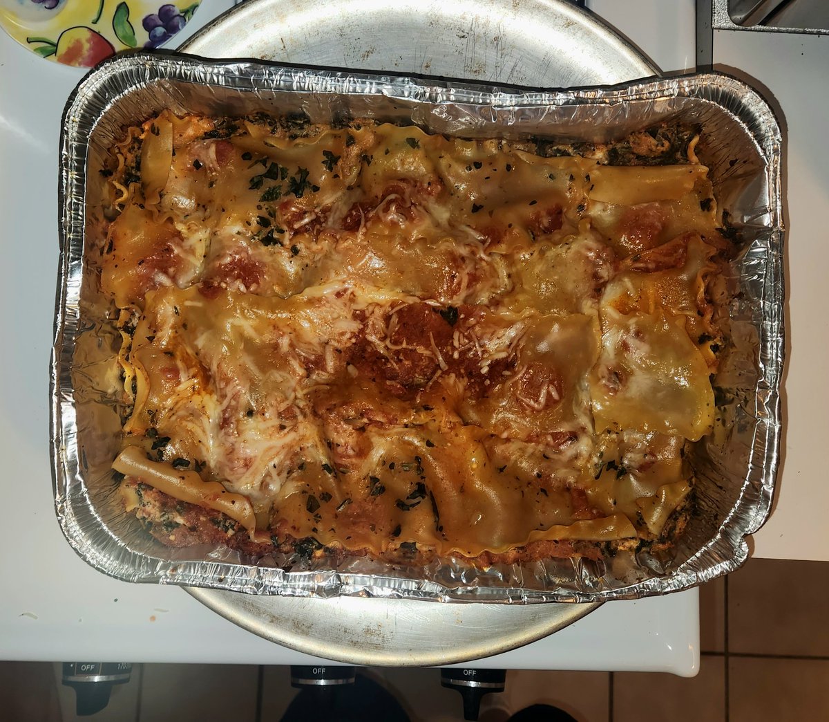 WriterJane74's tweet image. Honoring my Mama by #cooking her spinach lasagna recipe... which she copied from a magazine back in the day.  #hangry