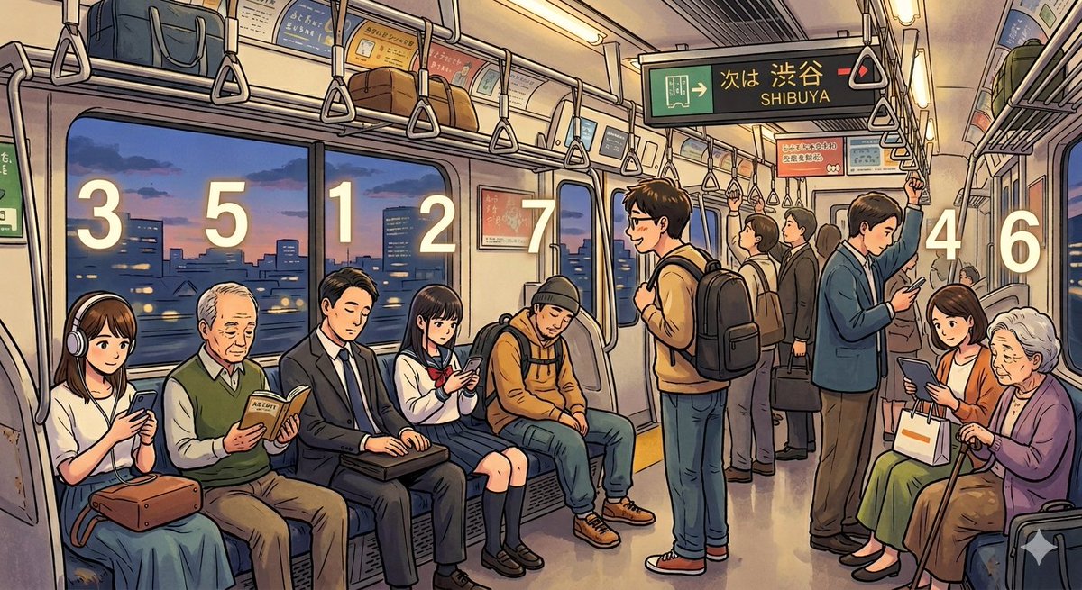 朝起きて他人の頭のうえに数字が見えて…
みたいなやつで、電車で座ってるひとがあと何駅で降りるか、がわかったら毎朝ラクだなぁって思いました