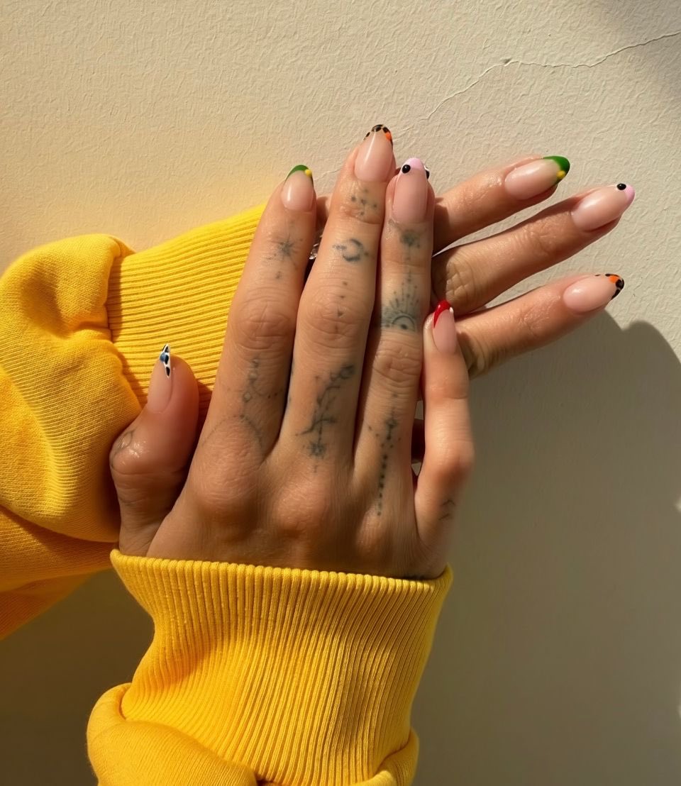As unhas de Hailey Bieber para o segundo final de semana do #Coachella trouxeram um visual mais minimalista, mas cheio de significados. O design foi assinado pela nail artist Zola Ganzorigt, que contou à Vogue:

"Cada unha tinha seu próprio significado. Escolhemos rosa com pontos
