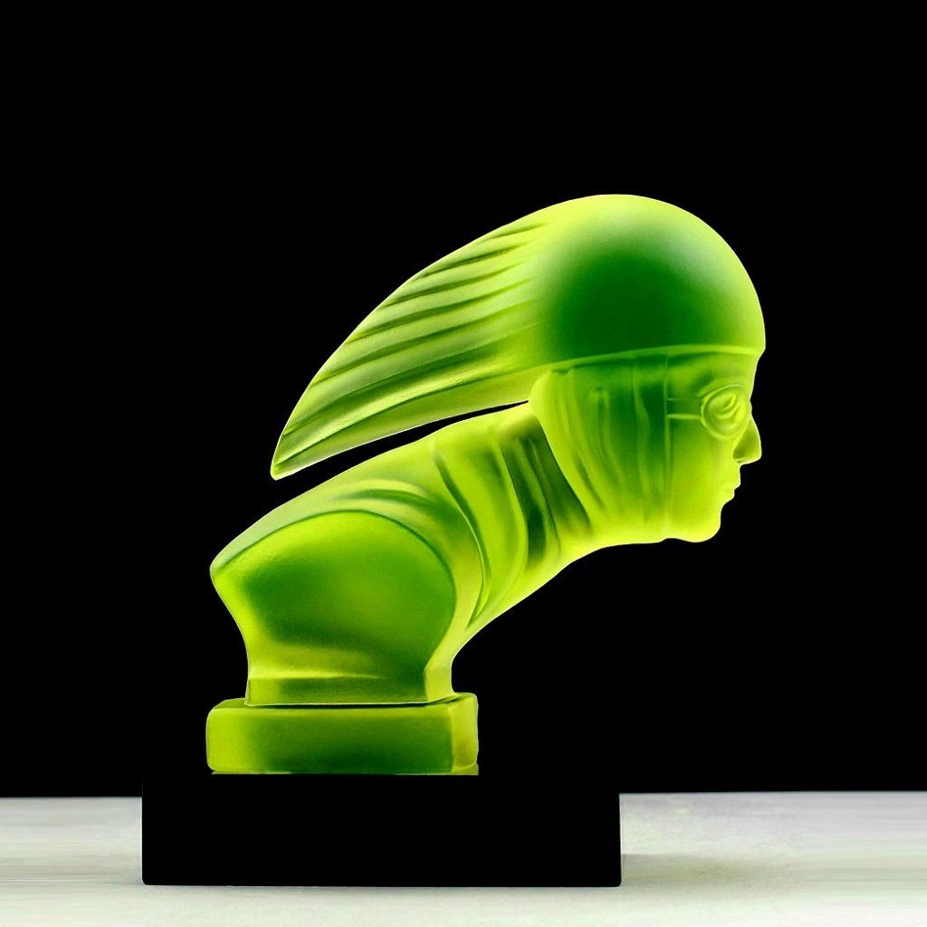 HeritageMatterz's tweet image. 1930's Art Deco uranium racer hood ornament by H. Hoffmann.