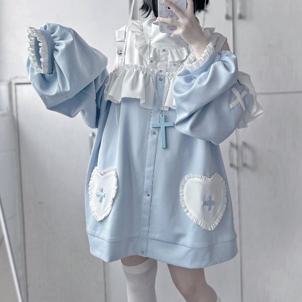 レッグウォーマー付き天使界隈トップス💖
yumekawagirl.com/items/95286950