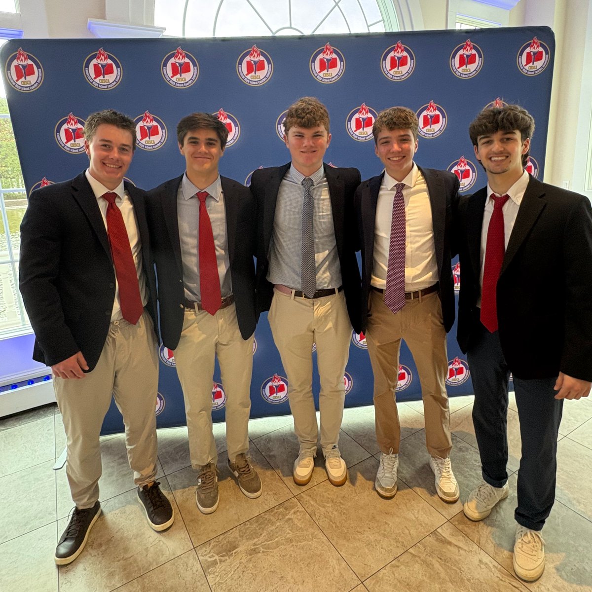 NCPuck's tweet photo. Congratulations to Rogan Lowe, Jack Crowell, Cam Lyden, Blake Pozatek and Tony DelCarmine on their CT Division 1 All-State Selections. The Boys were recognized at the CHSCA Boys 2025-26 All-State Hockey Banquet today. Well deserved and a fantastic way to top off your FCIAC and CT D1 State Championship season!