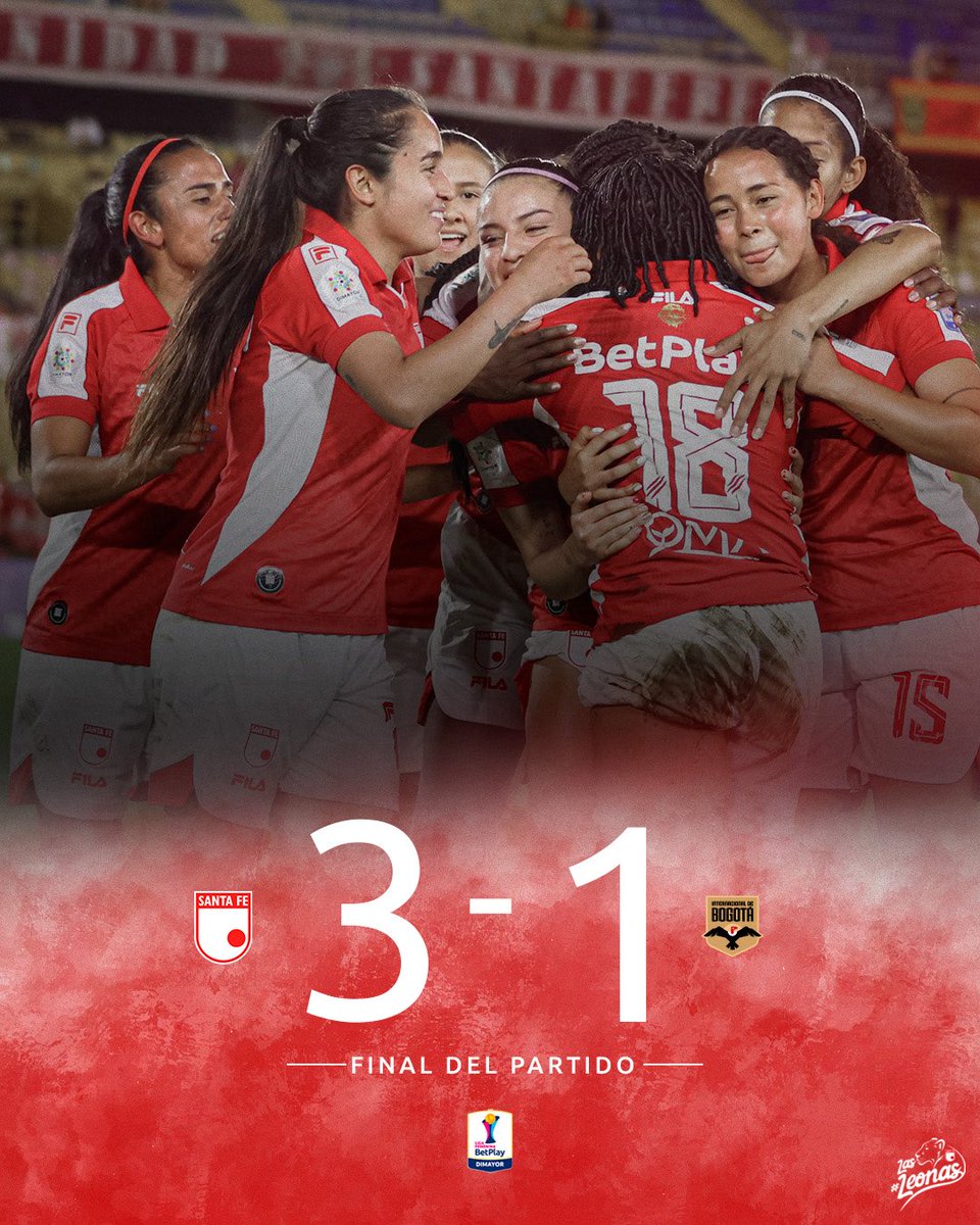 LeonasSantaFe's tweet image. ⏱️90+’ ¡Finaaaaalll 🤩! Victoria de las #Leonas en la séptima jornada de la Liga Femenina BetPlay 

Santa Fe 3-1 Internacional de Bogotá