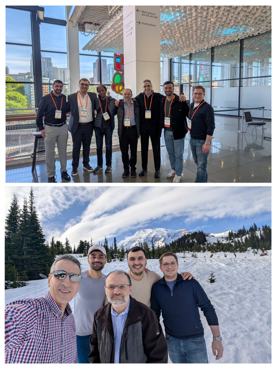 MShalabCardUTMB's tweet photo. Teamwork makes the dream work! 🏙️ The UTMB Cardiology leadership and Chief Fellows are at #APDIM in Seattle this week, prepping for the next academic cycle.
We took a quick detour to Mount Rainier to recharge—nothing like a 14,000-foot view to get some perspective before we dive into program signaling and wellness strategies! 🏔️🥾 Excited to bring this energy back to the team. 🚀 #AIMW26 #MedEd #Cardiology @utmbcardiology