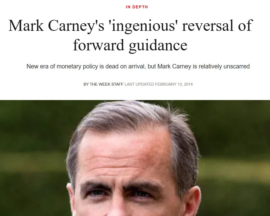 cbcwatcher's tweet image. "The main risk is credibility loss: if a central bank says one thing and does another, markets stop trusting future guidance, undermining the whole mechanism."

Carney's original "forward guidance" last year was to get an "even better deal" with Trump.  That failed

His new