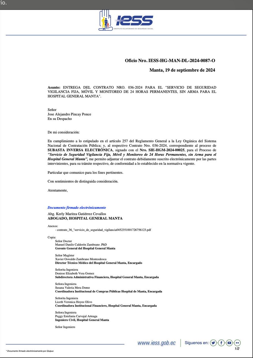 AndresDuranEc's tweet image. Mientras Noboa acusa al presidente Petro de tener vínculos con alias Fito, el @IESSec contrató la seguridad de Jamilsecutity, empresa vinculada al GDO Los Choneros. Su representante legal ha sido investigado y procesado por tráfico de drogas. Mañana, 16hrs, por @EcEnDirecto.