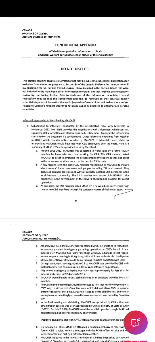 Pete_Merrifield's tweet photo. @RobertFife Federal Prosecutors and the RCMP didn't help national security when they release protected foreign intelligence operations publicly.........Now that Chinese security agencies have interviewed a Canadian citizen at Beijing Airport about these documents Canada released. Shameful. https://t.co/SVgdwT6Xm1