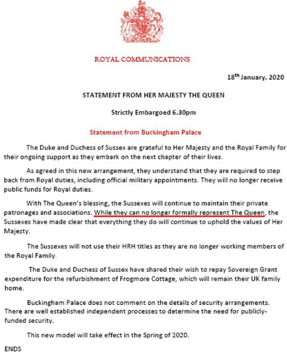 TheRoyalGrift's tweet photo. Hey @ClarenceHouse @RoyalFamily @KensingtonRoyal 
Are we to assume all bets are off now because the King is in charge? Since Buckingham palace has not updated this to reflect "they can no longer formally represent the King" leaves room for the Public to believe the Palace and more importantly the King, blessed this vulgar display with Harry & Meghan Markle in Australia to represent the Crown. Harry & Meghan are loathed. No amount of PR rehabilitation can fix that...EVER.