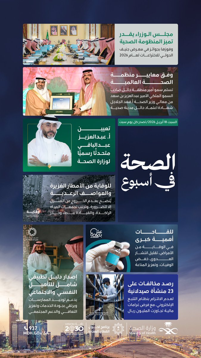 الصحة في أسبوع؛ منجزات وأخبار المنظومة الصحية