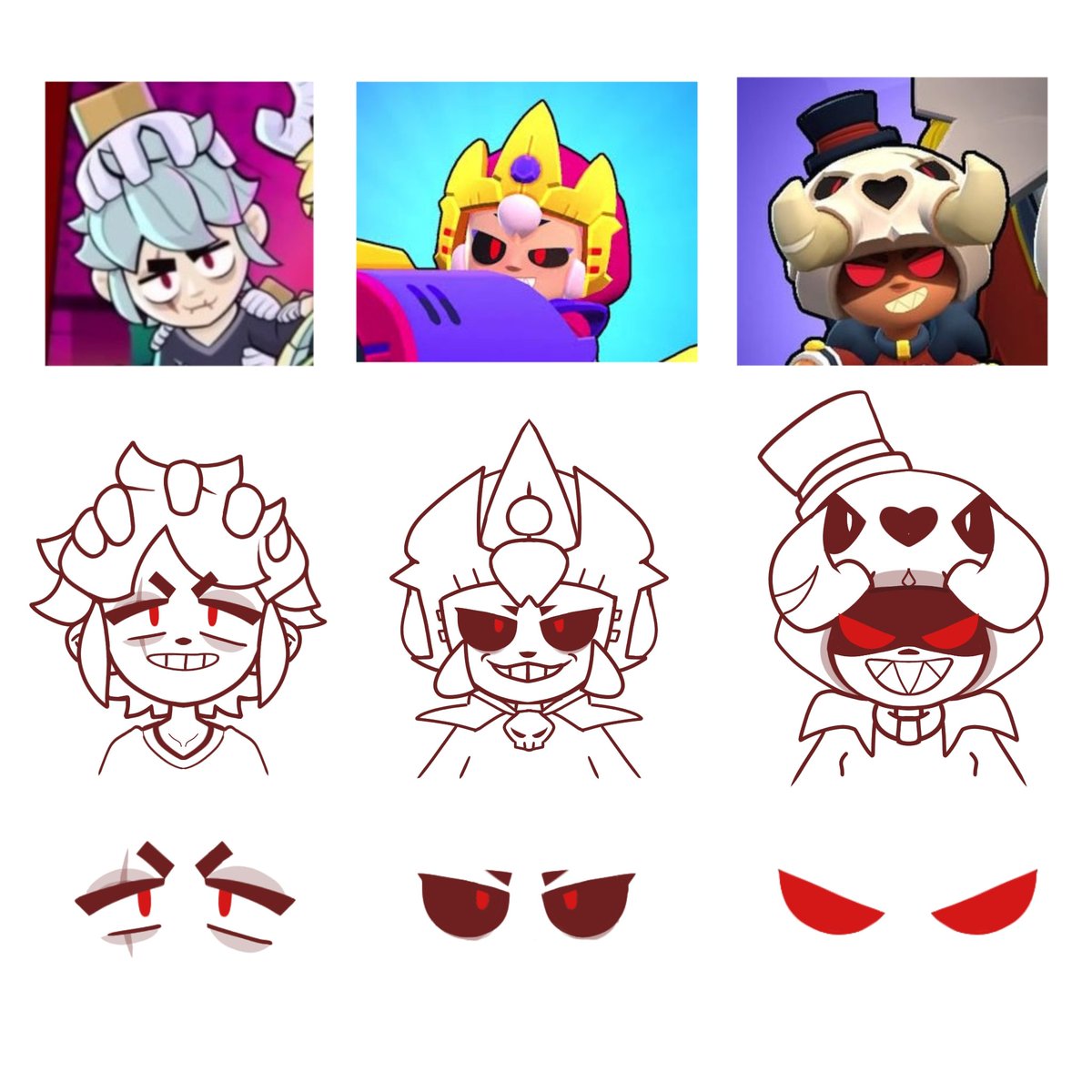 H_dile5's tweet photo. Notice how their eyes are all red but are different at the same time 😭 https://t.co/HQABk5Gf1H