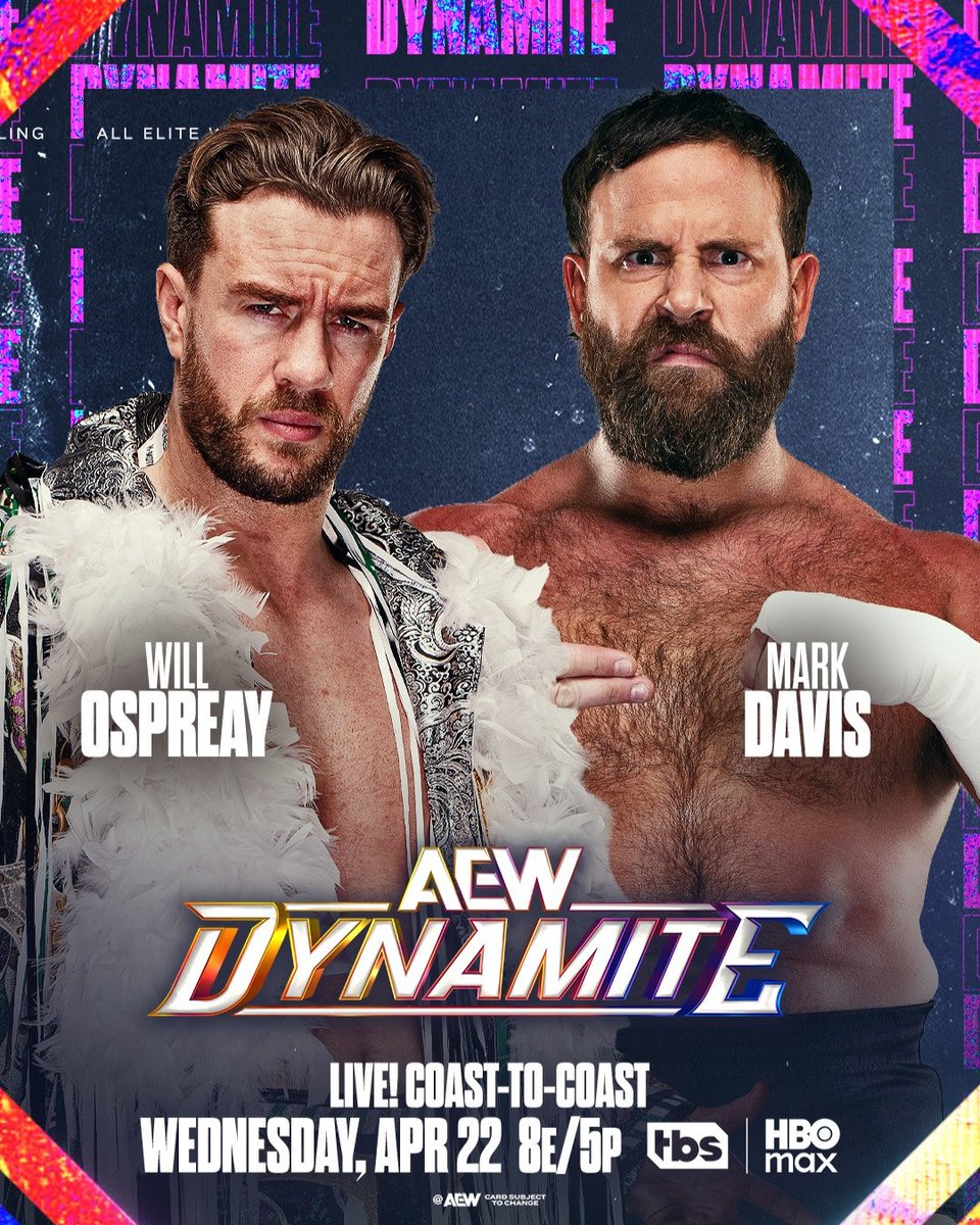 AEWonTV's tweet image. Don't miss Where The Best Wrestle as #AEWDynamite is on the road to #AEWDoN when we are LIVE this WEDNESDAY from COAST-TO-COAST at 8/5pt on TBS and HBO Max