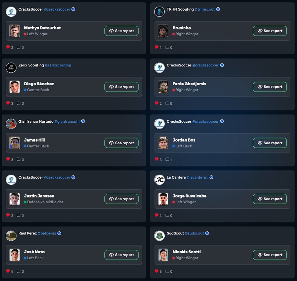 bescoutr's tweet photo. The last 10 reports created on the platform. 🔥

No nationality or league repeats. Global scouting at its finest.

Check the full reports on https://t.co/dQ1KM3ut3M. https://t.co/vCDLnRrTrq