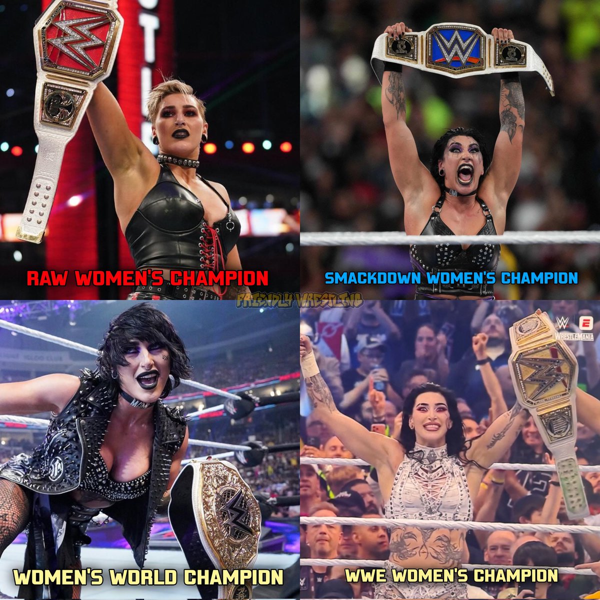 Rhea Ripley has done it all. 🔥

She became the first female wwe wrestler who held every modern era women's world title designs! 👏🏼
