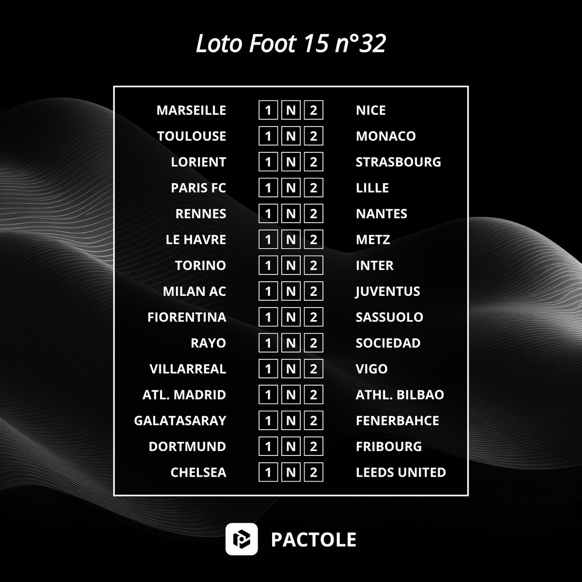 PactoleApp's tweet photo. ⚽ Loto Foot 15 n°32 est là ! 🔥
💰 3 000 000 € de jackpot à saisir !
⏰ Deadline : sam. 25 avril à 18h55

🎯 Maximise tes chances avec Pactole, l'outil indispensable pour optimiser ta grille !

👉 https://t.co/9Sh67cR2yP

#LotoFoot #Pactole #PointDeVente #TeamParieur https://t.co/pAgzMaDC9b
