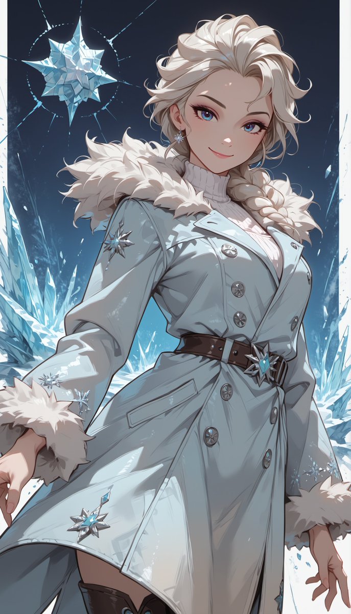 oneesan_aiart's tweet image. Elsa — wrapped in her winter outfit, she shines like a true snow queen, radiating icy elegance and quiet strength with every step ❄️✨ #Elsa #Frozen