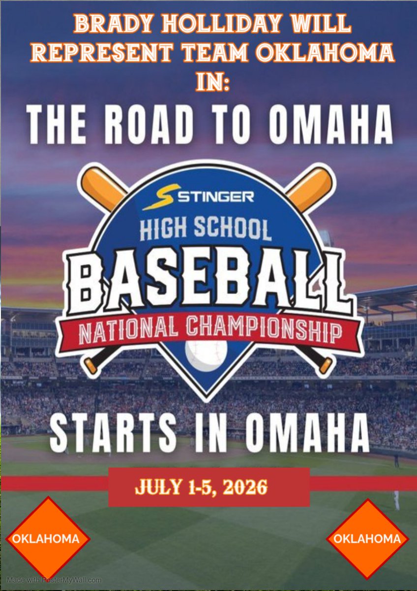 TeamOKBaseball's tweet photo. I am pleased to announce that
@brady_holliday1 
will be representing Team OK.
@NatChampSeries
@SoonerStateBSBL
#teamokbaseball https://t.co/Wc7scUo0EO