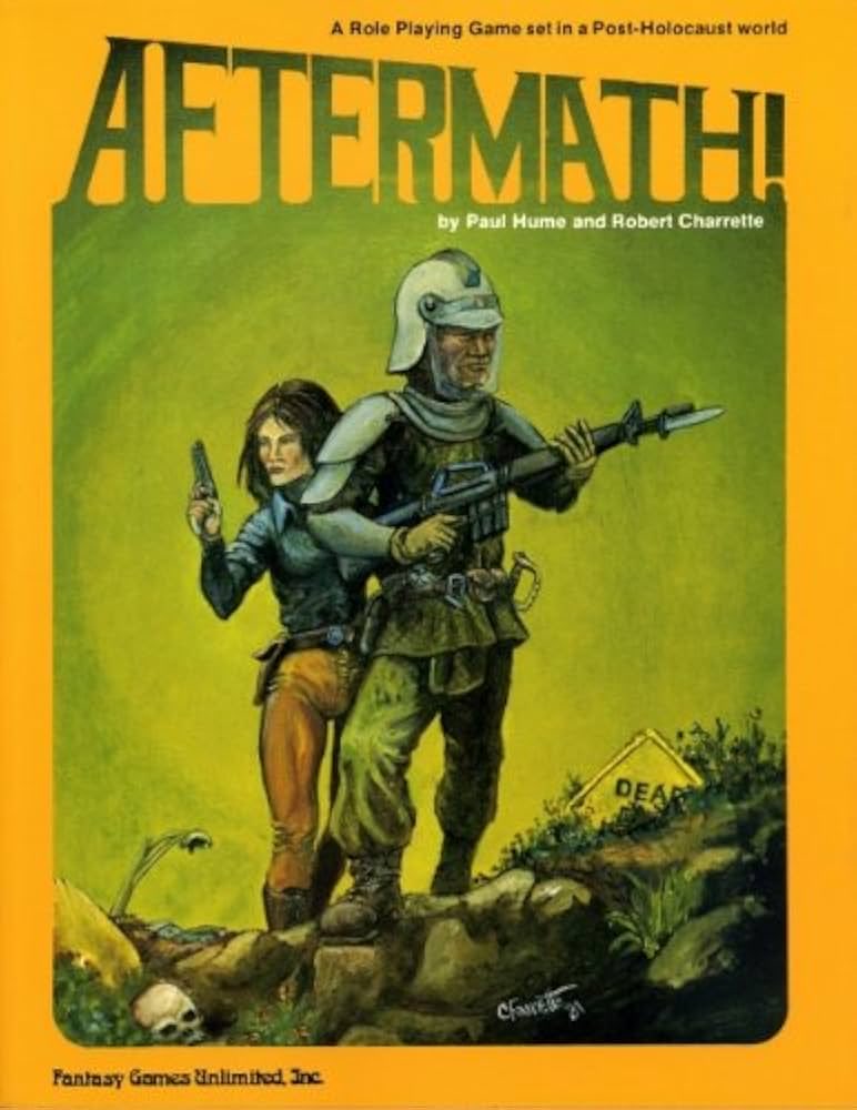 LawDogStrikes's tweet image. #ttrpg

Since my gaming weekend is winding down, I present Aftermath! the RPG. Perhaps they should’ve called it Lotsamath as there is a myriad of subsystems and math formula instead of some elegant unified mechanic. In other words, it’s classic FGU.