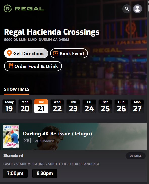 SShanthReddy's tweet image. #Darling4K - Bookings Open Now at @RegalMovies 

Hacienda Crossings - Dublin, CA
Natomas Marketplace - Sacramento, CA
Coldwater Crossing - Fort Wayne, IN
Regal Royal Park - Gainesville, FL

Regal Crown Club Value Day Pricing and Regal Unlimited  Enabled 💥💥

#Darling #Prabhas
