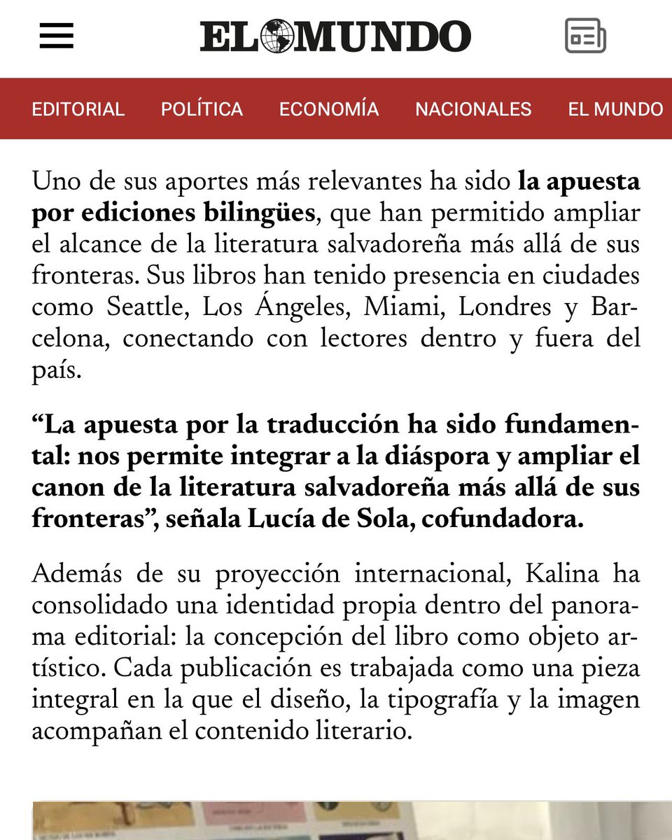 KalinaEditorial's tweet photo. Te compartimos otra nota de prensa con motivo de nuestro 20º aniversario, esta vez publicada por Diario El Mundo. Puedes consultar la versión completa en el siguiente link: https://t.co/FSNC7PKckU https://t.co/kQUk8wNmLJ