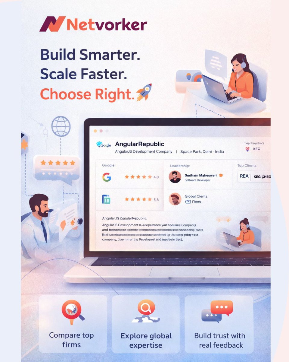 Netvorkerinfo's tweet image. Build Smarter. Scale Faster. Choose Right. 🚀

Netvorker connects businesses with trusted IT consulting companies through verified listings, real reviews, and clear insights. 

No guesswork—just smarter decisions.

#Netvorker #ITConsulting #DigitalGrowth #TechPartners