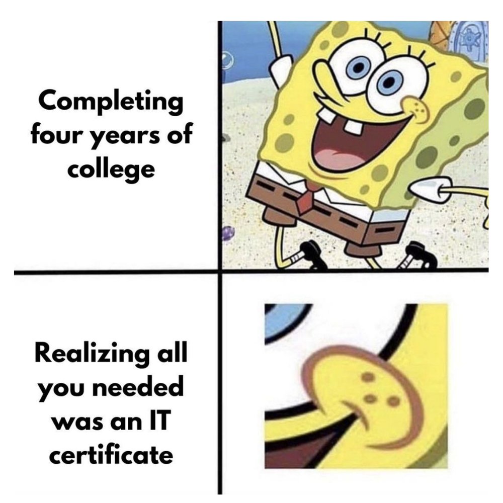 LabsDigestX's tweet image. Not saying college isn’t valuable…
But certifications can fast-track your IT career 👀

What do you think — degree, certs, or both?

#ITCareer #ITCertification #CompTIA #CiscoCertification #TechCareers #CareerSwitch #LearnIT #StudyWithMe #CertificationJourney #TechMeme #ITLife