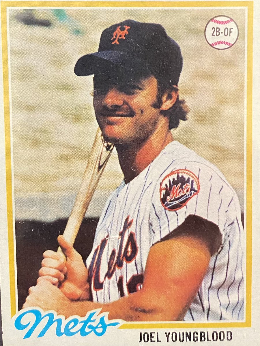 DolansBBallLife's tweet image. JOEL YOUNGBLOOD—1978 Topps 💙🧡 Joel’s first Mets card!! #JoelYoungblood #Mets #LGM #Topps