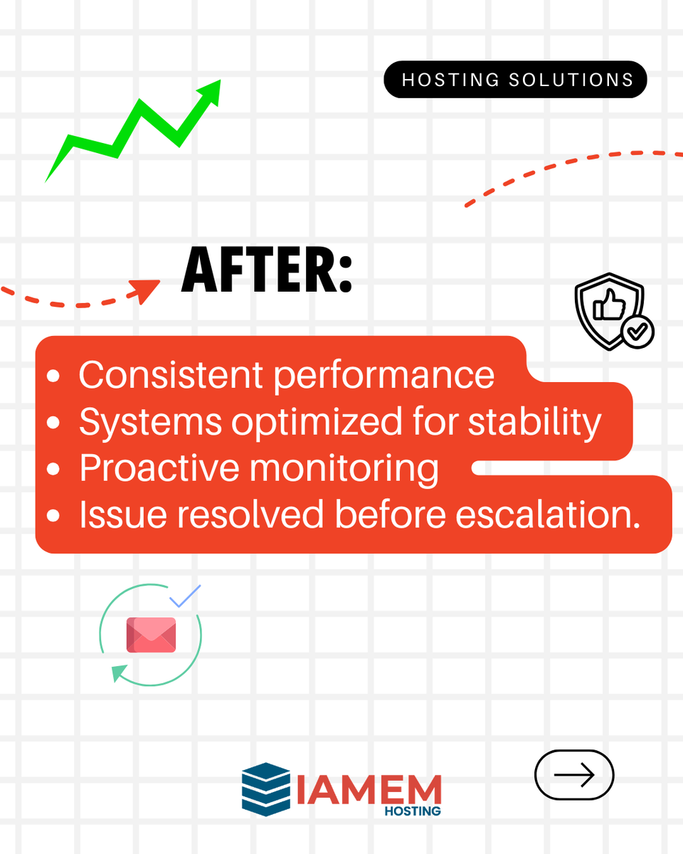 iamemhost's tweet photo. The difference between struggling systems and stable operations isn’t luck, it’s how infrastructure is managed.

Reactive setups lead to delays, risks, and constant fixes.
Proactive systems run smoothly, scale and stay reliable.

That shift changes how a business operates. https://t.co/7StGXSSChF
