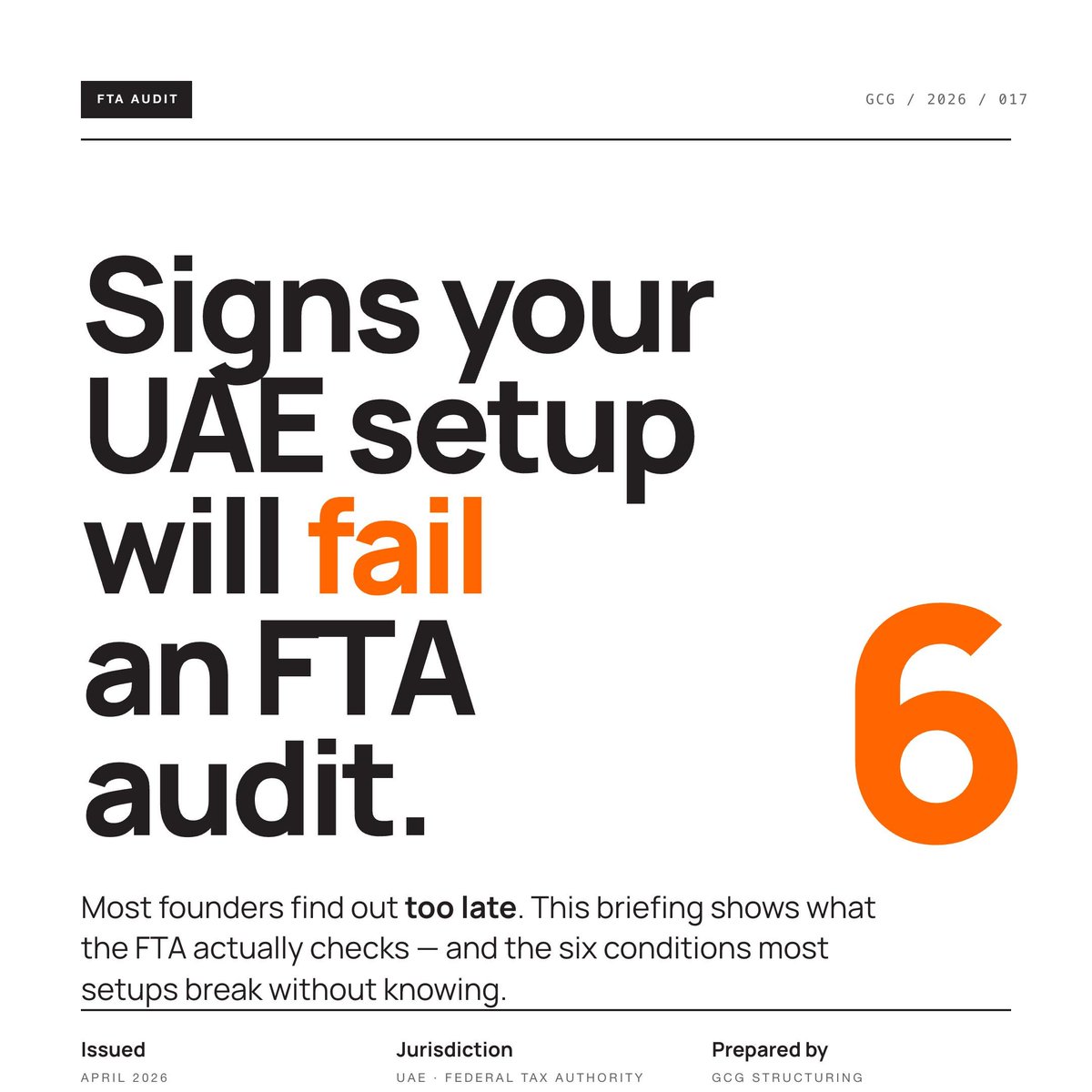 Peter_gcg's tweet image. Most UAE freezone founders don't know they're at risk.

Here are 6 signs your setup will fail an FTA audit in 2026.

👇 Swipe through — and check where you stand.

#UAE #FreezoneUAE #UAETax #QFZP #CorporateTax #FTA #DubaiBusiness #UAECompliance #Entrepreneur #DubaiEntrepreneur