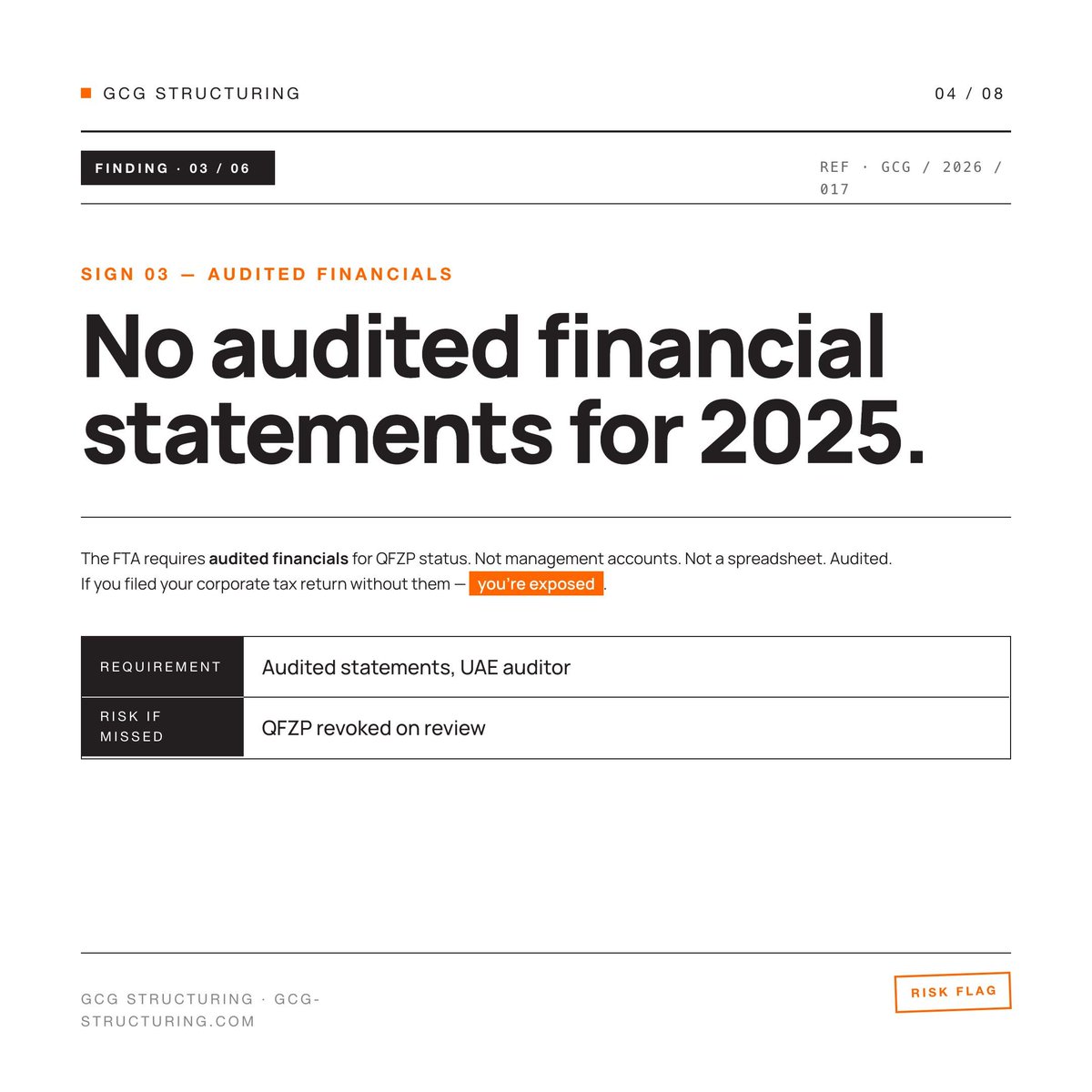 Peter_gcg's tweet image. Most UAE freezone founders don't know they're at risk.

Here are 6 signs your setup will fail an FTA audit in 2026.

👇 Swipe through — and check where you stand.

#UAE #FreezoneUAE #UAETax #QFZP #CorporateTax #FTA #DubaiBusiness #UAECompliance #Entrepreneur #DubaiEntrepreneur