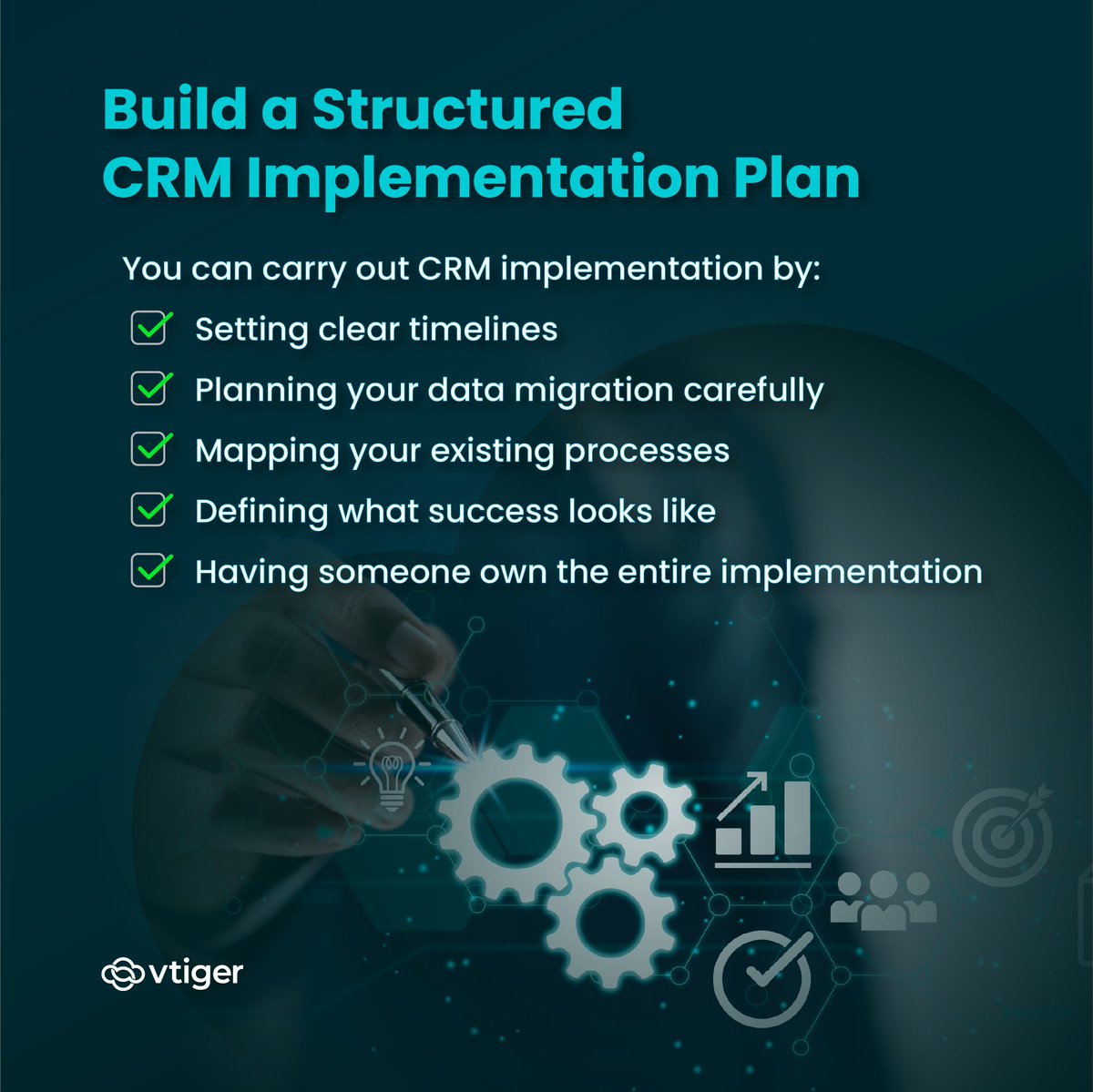 vtigercrm's tweet image. We’re back with CRM Best Practices #3: Building a structured CRM implementation plan.

Setting up a CRM isn’t just about configuration. It’s about how teams work daily. Focus on timelines, data migration, etc.  

 For more information👉 vcub.ly/ukHZGtyv

#CRMTips #Sales