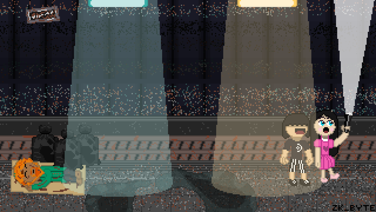 ZK_Byte92's tweet photo. Un nuevo escenario, en este caso el titulo lo dice, decidí agregar toques como un vagabundo, toques de oxidación, y si, decidí agregar a Zek y Lia, siendo la primera vez que dan con el lugar y se sorprenden por el detalle de como esta. https://t.co/JNezBMZwe2