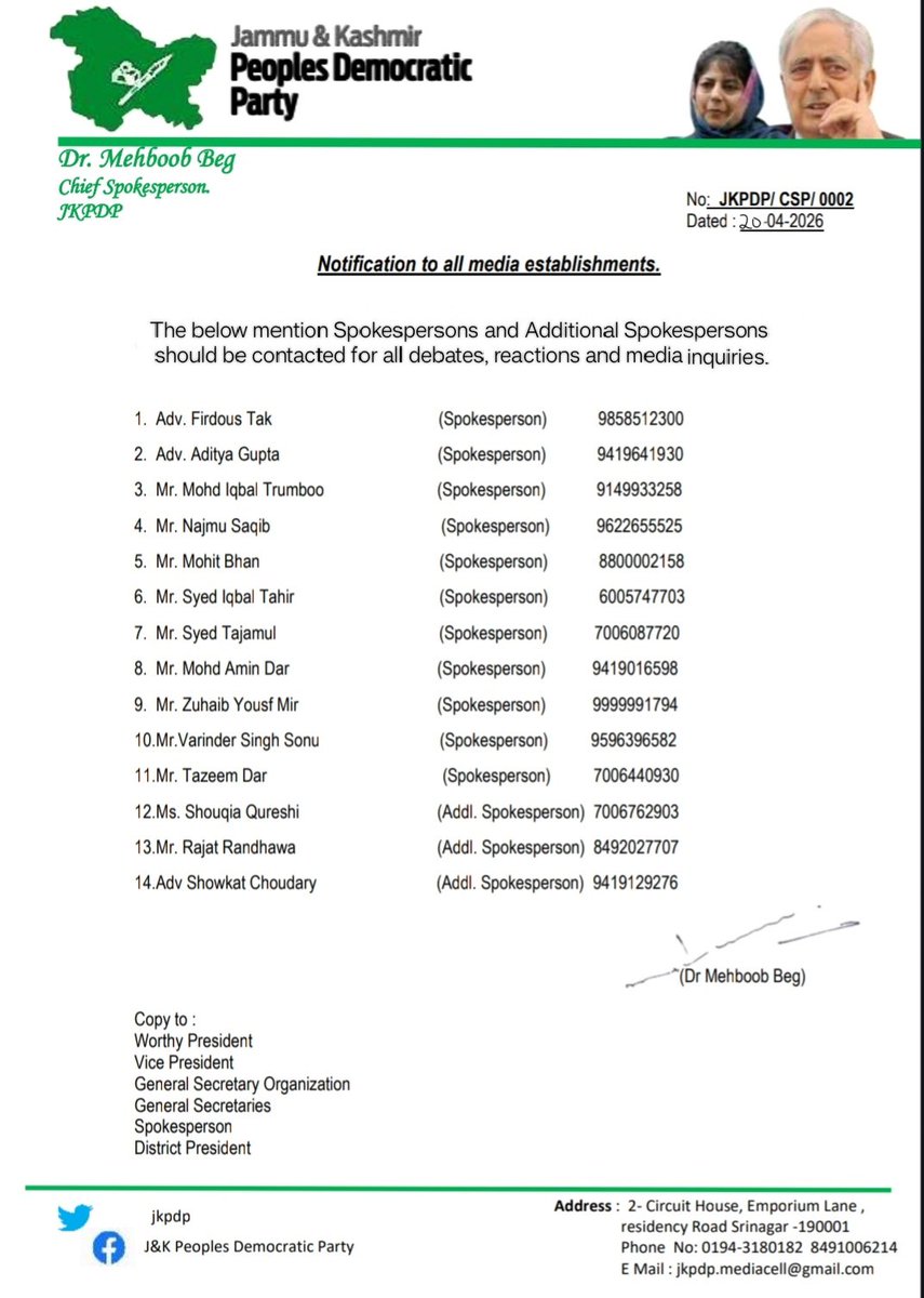 J&K PDP tweet media