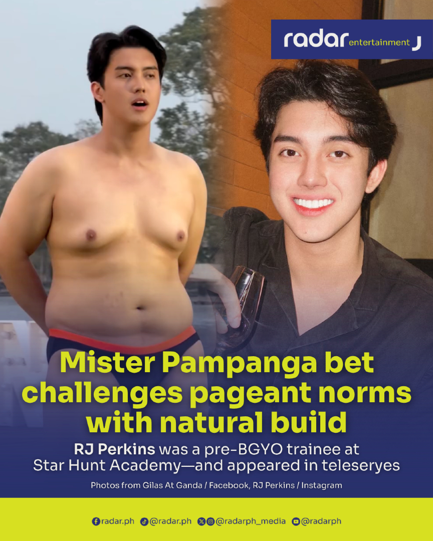 radarph_media's tweet photo. A Mister Pampanga 2026 contestant has drawn body-shaming comments online after confidently stepping on stage with an unapologetically natural, fuller physique—and challenging traditional pageant standards.

Viral videos captured RJ Perkins of Angeles City—exuding confidence in his curves—during the swimwear competition on April 19. Clad in trunks, he flexed his softer arms and showcased a prominent chest before blowing kisses to the audience. He also walked with gusto, all smiles as he proudly displayed his fuller frame and natural midsection, owning the stage with infectious charisma.

However, many users body-shamed him and even gave unsolicited advice. Others were more supportive, noting he has the "face card" and the personality needed to win the pageant.

RJ was a trainee at Star Hunt Academy, the P-pop idol training ground behind BGYO and BINI, though cut his journey short. He also appeared in small roles in teleseryes like "Kadenang Ginto," "Lyric and Beat," and "The Iron Heart," as well as performed in "ASAP Natin 'To" productions.

The Mister Pampanga preliminary competition will be held on May 3, while the coronation night will be on May 9. The winner will have the chance to join national pageants like Mister Pilipinas Worldwide and Mister Grand Philippines—prerequisites to larger international pageants.

(✍️: Nikko Miguel Garcia, 📸: Gilas at Ganda/Facebook)

#radarPH