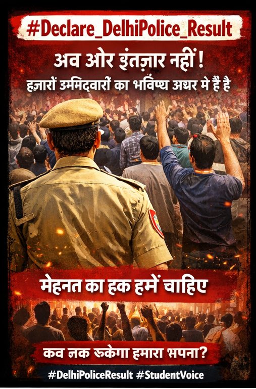 GhanshyamBagar1's tweet photo. 📢 दिल्ली पुलिस रिजल्ट तुरंत जारी करो! #Declare_DelhiPolice_Result https://t.co/iq0vskk9f9