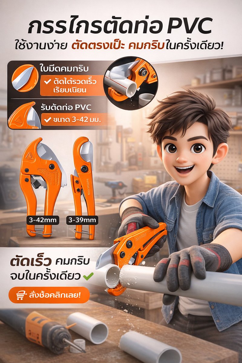 Ponglang5's tweet photo. 💥ยังทนใช้วิธีเดิมๆ อยู่ไหม…ตัดท่อทีไร ไม่ตรงสักที เสียทั้งเวลา เสียทั้งอารมณ์ 😤
บางทีแรงกดไม่พอ ท่อแตกอีก งานพังไปหมด…
หรือถึงเวลาลองตัวช่วยที่ “ตัดง่าย ตรงเป๊ะ ไม่ต้อง���อกแรงเยอะ”?
👉 https://t.co/nQYOSNlhJT
#อุปกรณ์ช่าง #ตัดท่อเนียนกริบ #งานไวขึ้น #ของดีบอกต่อ #สายช่างต้องมี https://t.co/6Fx98ENIPi