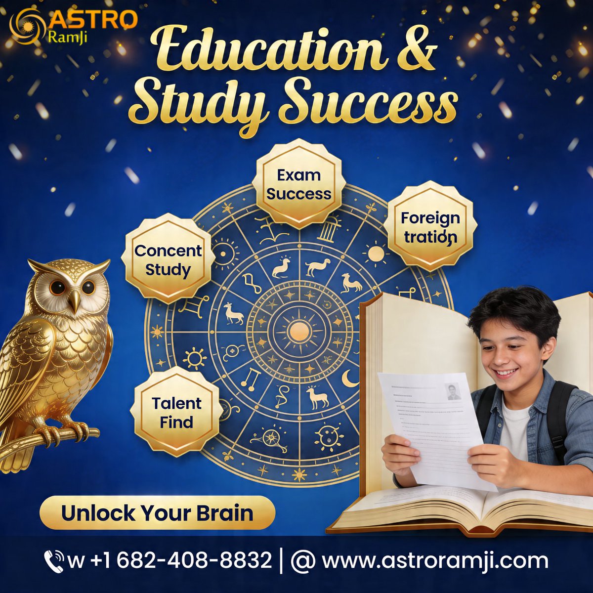 RamTulasiJi's tweet image. Is your child struggling with concentration or exam stress? Astro #Ram Ji, the Best Astrologer in Texas, USA, provides celestial guidance to help students find their hidden talents and achieve #academic excellence. From foreign education opportunities to sharp focus.