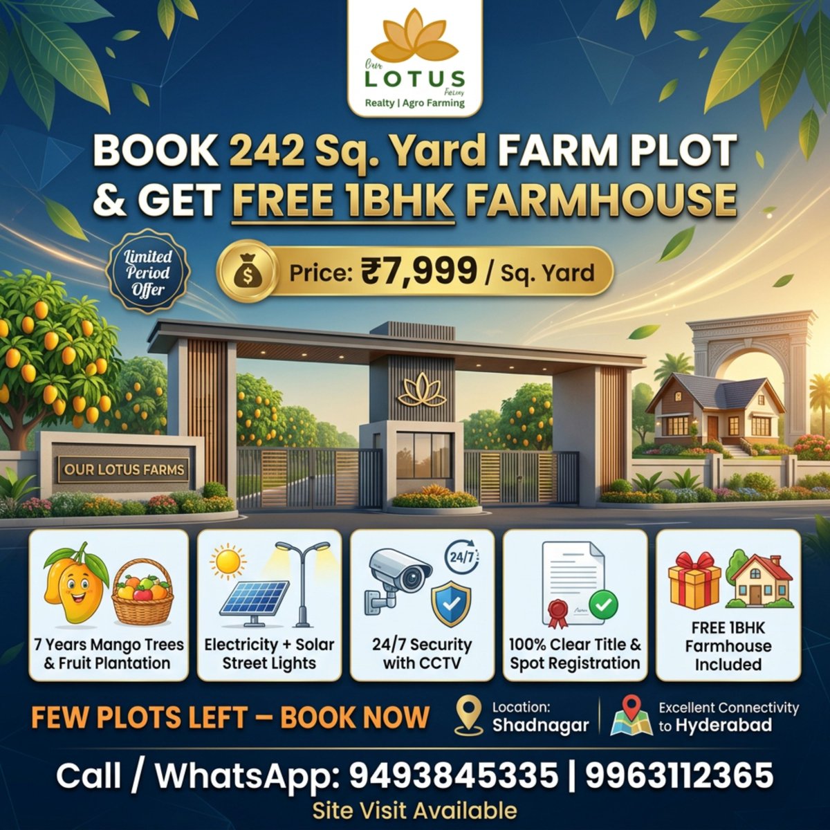 OurLouts's tweet image. limited plot availble for more DM\call
+91 9494902365,9963112365
.
.
.
#naryankhed #ourlotusfarms #limitedtimeoffer #propertyinvestment #highreturninvestment