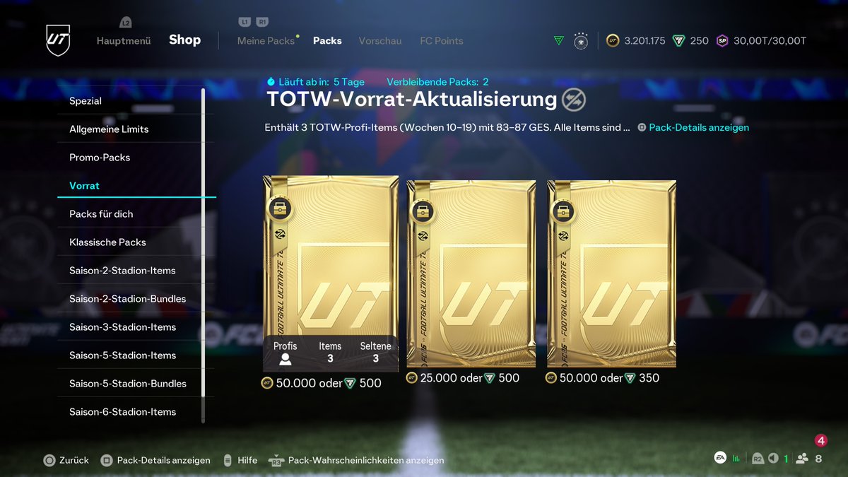 ZedFIFAofficial's tweet photo. ‼️ Wenn ihr TOTWs für Upgrades benötigt:

❌ Nicht für 21k auf dem Transfermarkt kaufen
✅ TOTW SBC für ca. 6k abschließen
✅ TOTW-Vorrat-Pack kaufen (wenn ihr zu faul für SBCs seid😅) https://t.co/HmBgbSIuvw