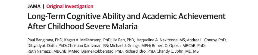 AndreaLConroy's tweet photo. What happens to AKI survivors? A new paper shows worse long-term cognition, reading, and math in children up to 15 years after severe malaria who had AKI during hospitalization. https://t.co/iZ6KVcV3aq

Do we need to rethink AKI follow-up care in children? https://t.co/JMO8h9P0MX