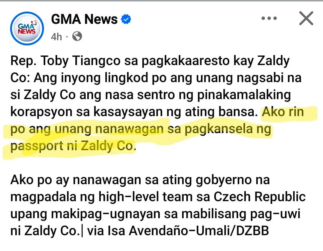 coachjarret's tweet photo. Credit grab bigla tong si Toby Tiangco. Kapal ng mukha 😂😂😂  Cong! Hindi parte ng trabaho mo yung PAGKUDA! Wala ka naman ginawa para mahuli si Zaldy Co at ginamit mo lang sa ambisyon mong MAGPABIDA para maging House Speaker. Ang problema, SINUSUKA KA ng taongbayan at mga kasama mo sa Kongreso. Pwe!

#philippines #politics