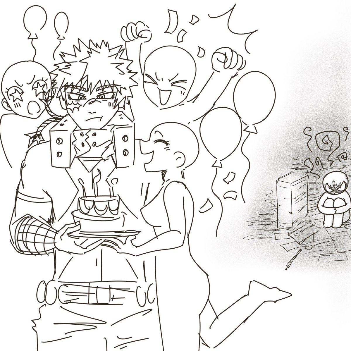 izxukaxts's tweet photo. how it feels seeing all the bakugou bday art while im stuck studying for exams💔 https://t.co/x3E4uI0BcU