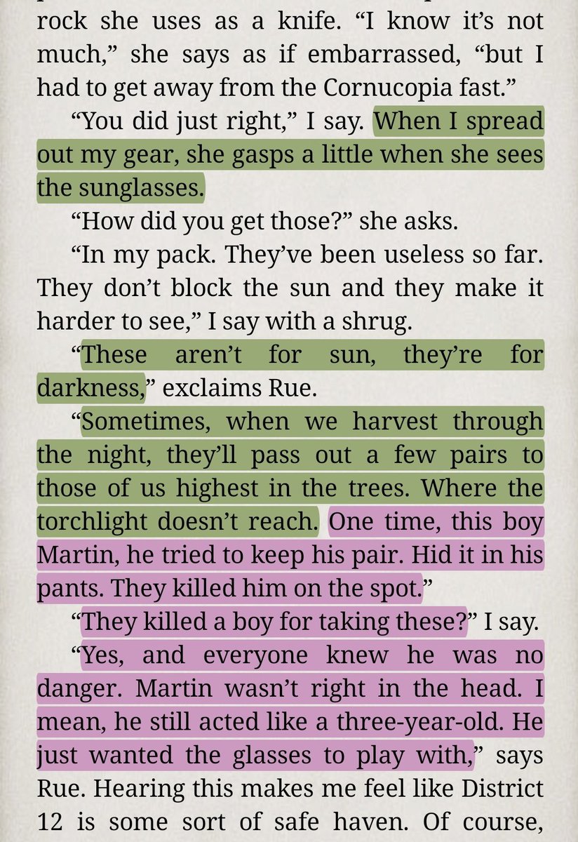 removing this conversation of katniss and rue in the movie is such a capitol move from lionsgate. now the movies feels like smth the capitol have produced and aired. the books? it's in the lens of a tribute, you get to know what actually happens behind those cameras.