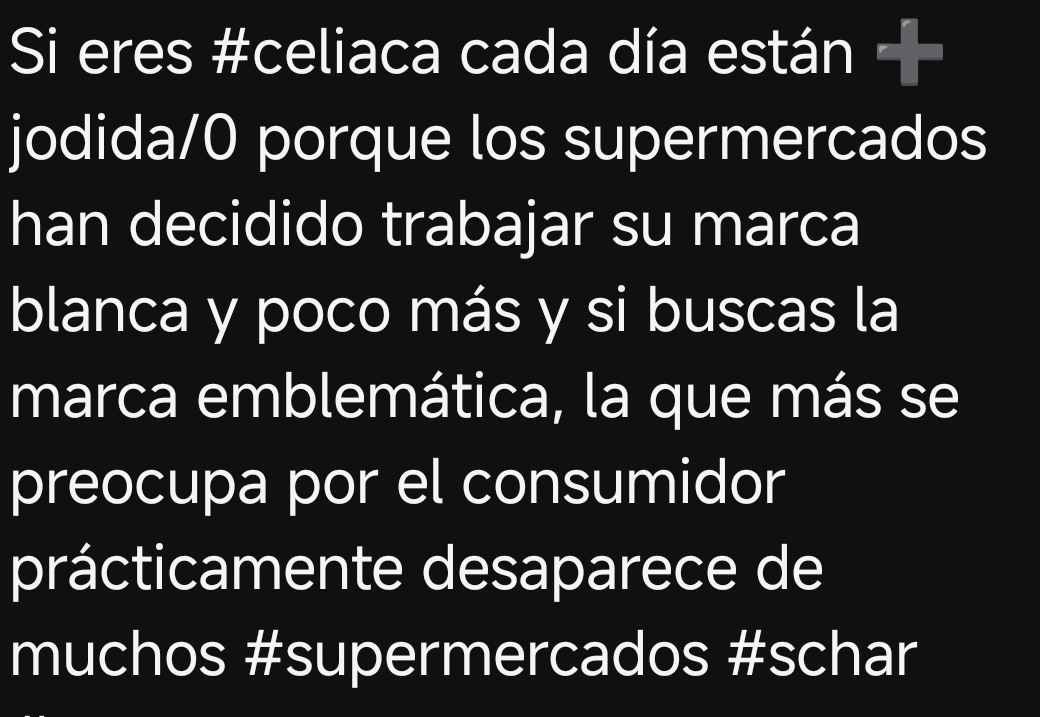 Modesto's tweet image. Pasamos de queixarnos a que é moi caro ser celíaco a que non queremos os produtos da marca cara da que temos capricho no lugar onde nós decidimos que debe venderse. #firstworldproblems