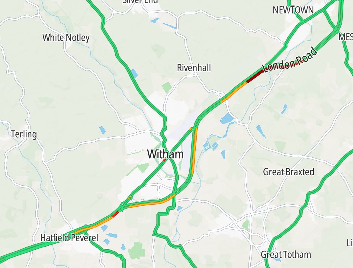 TRAFFICINFO123's tweet image. #A12 Londonbound - slow traffic for 6 miles between J23 Kelvedon south and J20 Hatfield Peverel
