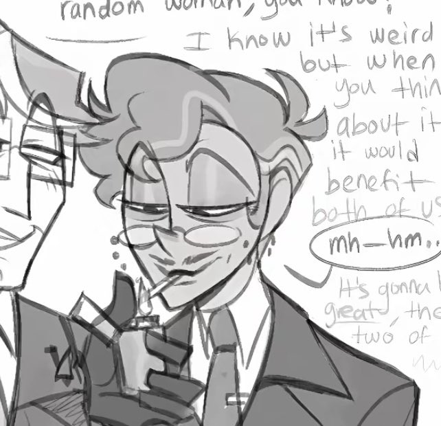 southerngh0st's tweet photo. Emotional about ratlacuaxhe’s human Alastor . I realized they draw him with  shorter and less hair in his 60s-70s probably because it’s harder to maintain now that he’s older so he just cuts it short . im going to https://t.co/tmbJVMGqb2