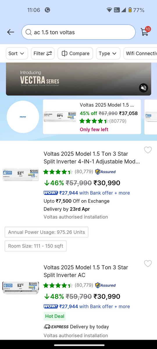 saikattomer's tweet photo. @Flipkart @FlipkartSupport 1)This is extremely disappointing and misleading.I purchased an AC where the listing clearly mentioned “Voltas authorised installation,” but after purchase, a third-party (Jeeves) was assigned.On top of that, the installation has been repeatedly delayed https://t.co/zsTBECnQXv