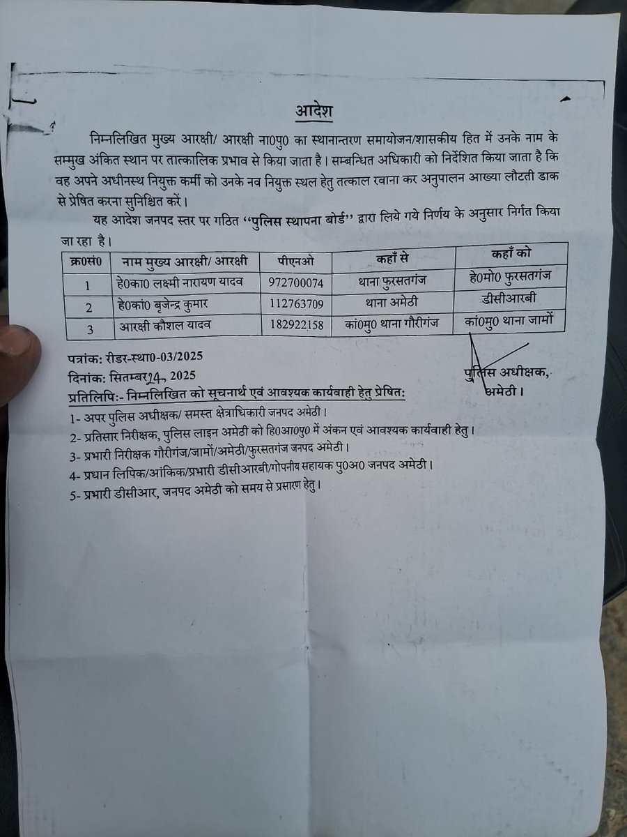 Deepakpathak615's tweet image. @myogiadityanath की 3-वर्षीय तबादला नीति व पारदर्शिता के दावे #अमेठी में फेल गौरीगंज में आ.कौशल यादव तबादले के बाद भी 1+ वर्ष से १ ही स्थान पर जमे राजनीति रसूख या फिर @amethipolice नतमस्तक क्या नियम सिर्फ कागज़ों तक सीमित?सक्रिय #SP व विभाग की छवि से खिलवाड़ @Uppolice @dgpup