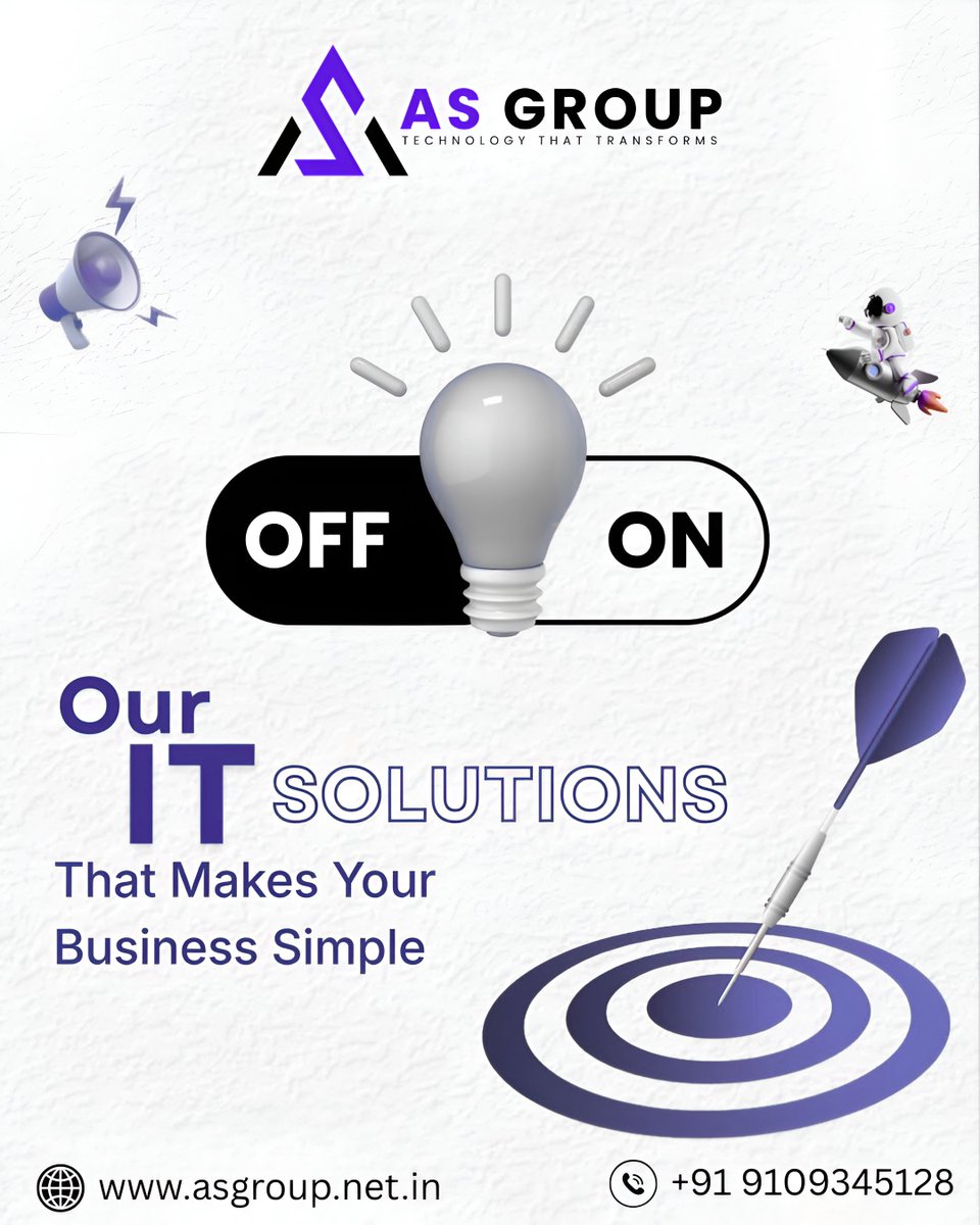 ASGroupX's tweet image. Switch Your Business ON with Smart IT Solutions! 💡AS Group ke saath apne business ko digital banao — fast, simple aur powerful.
🌐 Website | 📱 App | 💻 Software | 📈 Marketing
📞 +91 9109345128
🌍 asgroup.net.in
#ASGroup #ITSolutions #BusinessGrowth #DigitalIndia 🚀