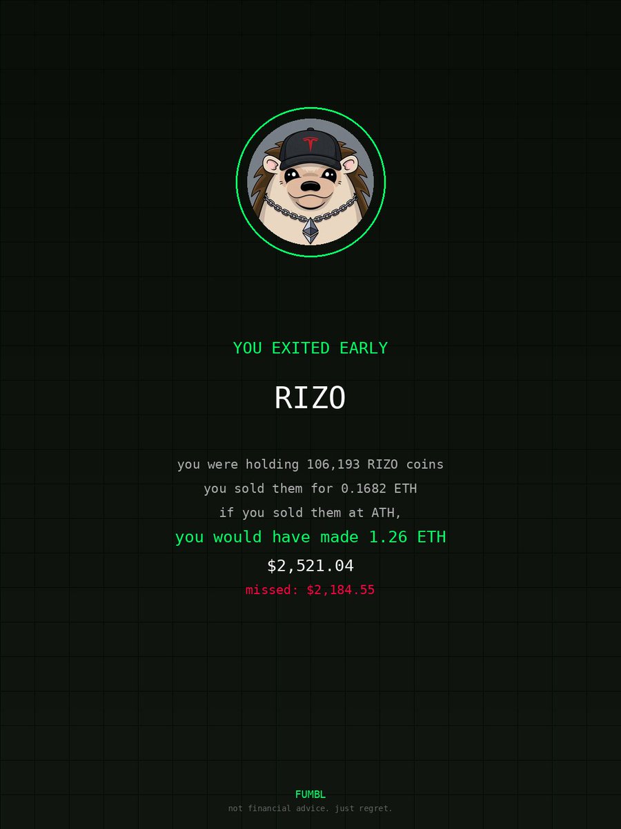 MerciaVisagie's tweet image. Went to fumbledbags.xyz and saw I missed generational wealth on $RIZO 
coulda retired the fam 

0x3009B6833f8925b7985C2408c49160dD1aB317CA 
#rainbow
#wanted